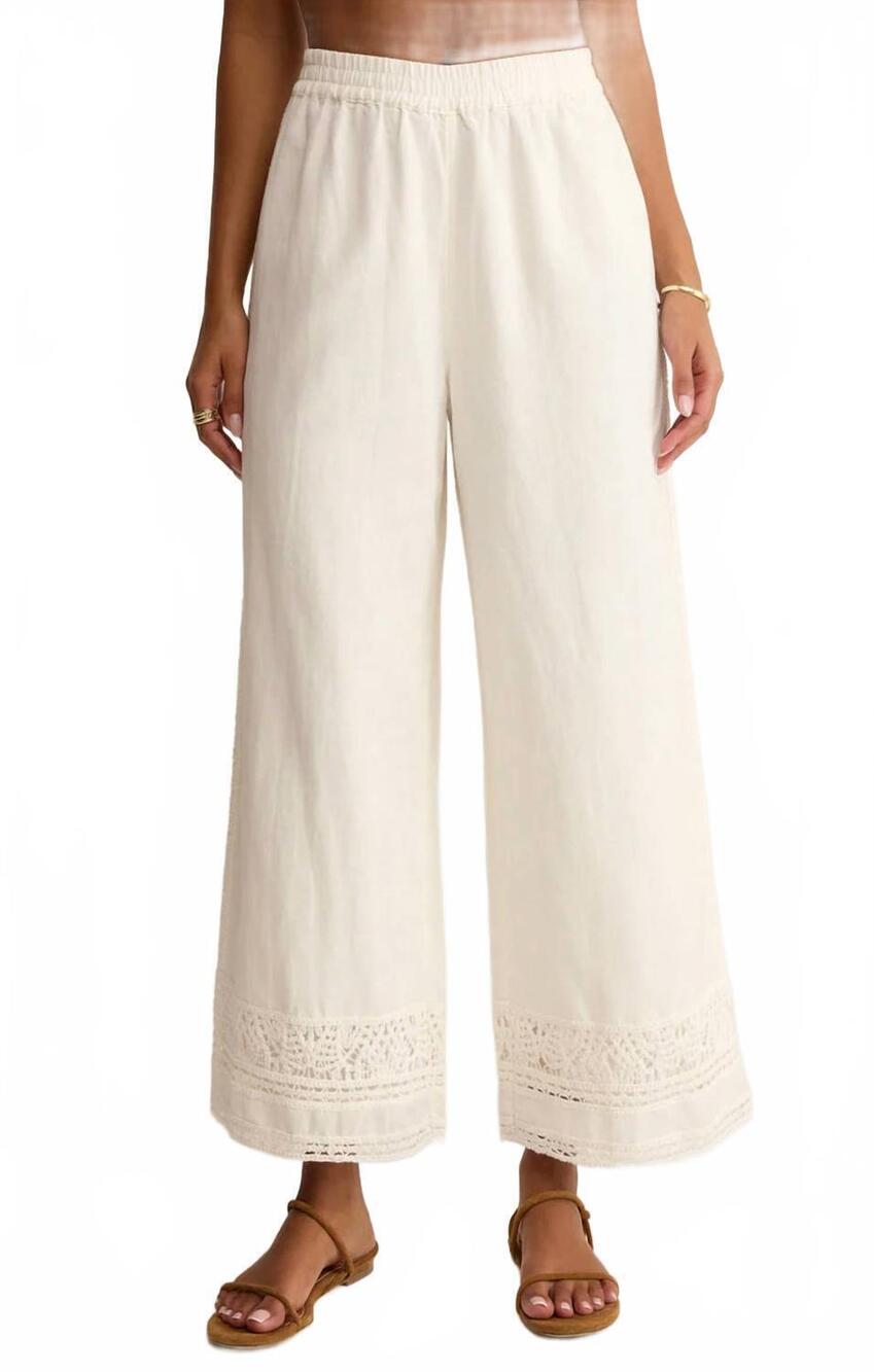 NEW Z SUPPLY sloane embroidered pant in white